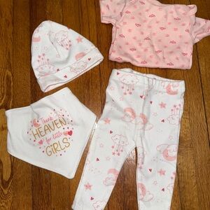 Baby Views Pink and White Kids Matching Set